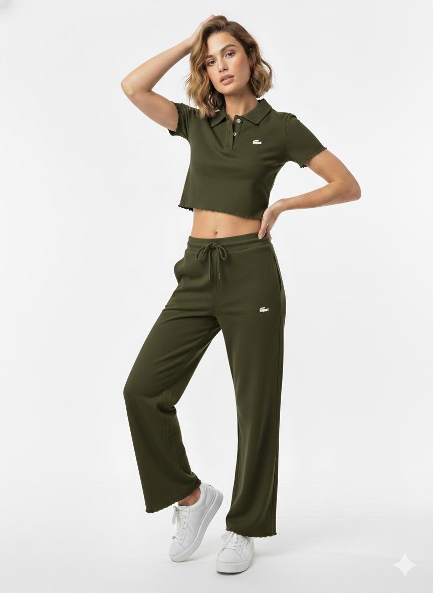 Women’s 2-Piece Co-ord Terno Set – Elegant Minimalist Outfit (Black, Gray & Olive Green)